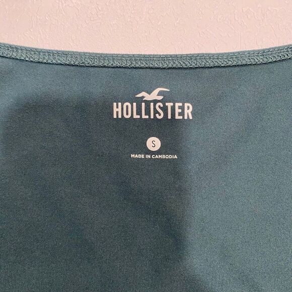 Hollister Square Neck Fitted Tee Top Green Short Sleeve Women’s Size Small - Picture 3 of 5